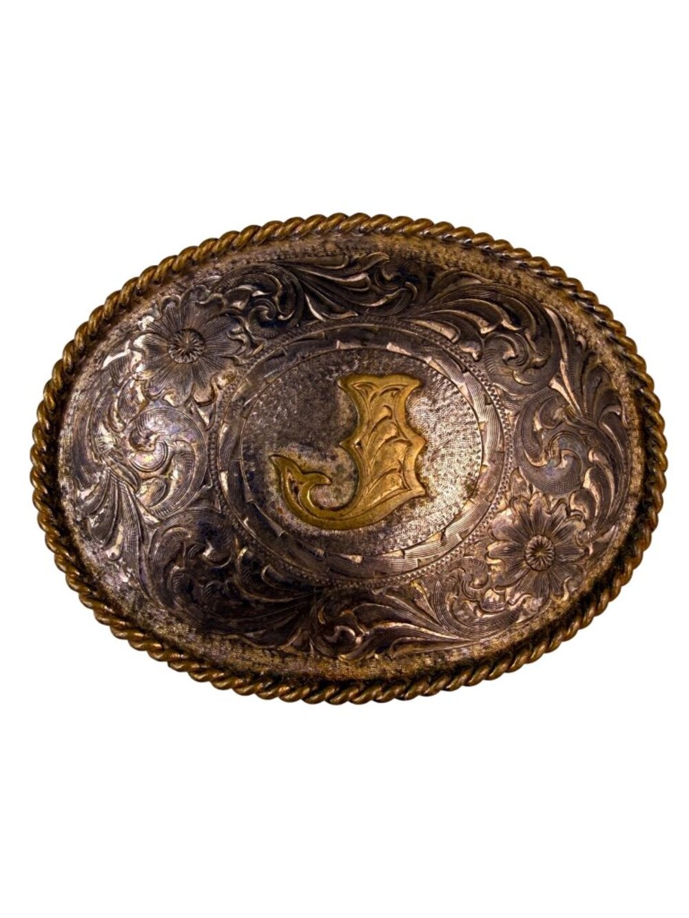 Montana Silversmiths Mens Two Tone Sterling Silver-Plate Belt Buckle Western